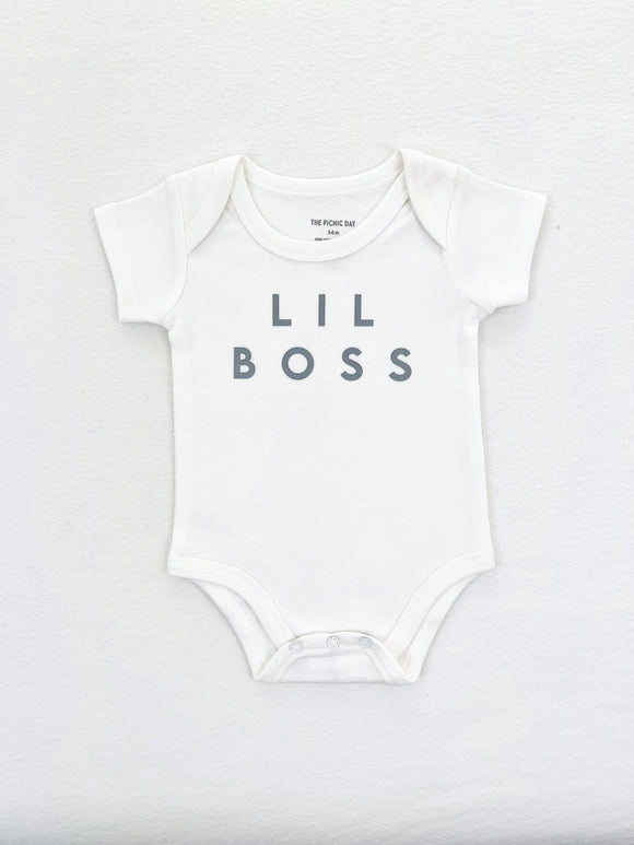 Lil Boss Organic Cotton Romper White