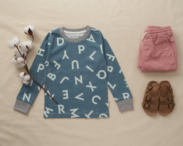 Baby Sage Alphabet T Shirt | Sage Long Sleeve T Shirt | The picnic day