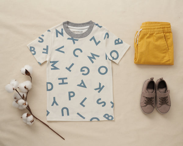 Baby Alphabet T Shirt | Baby Sleeve T Shirt | The picnic day